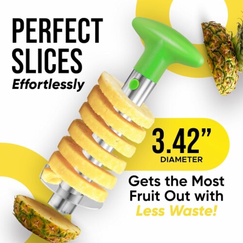 Zulay Kitchen Stainless Steel Pineapple Corer - Light Green Perspective: back