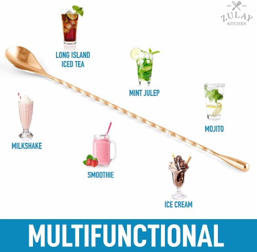 Zulay Kitchen Cocktail Spoon - Gold Perspective: back