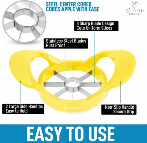 Zulay Kitchen Apple Corer and Slicer With 8 Sharp Blades - Yellow Perspective: back