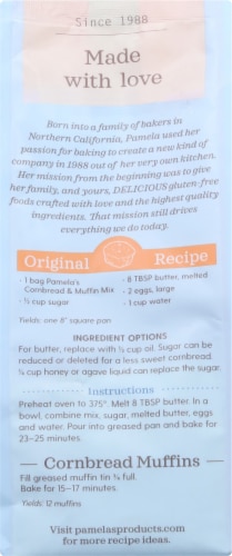 Pamela's Cornbread & Muffin Mix Perspective: back