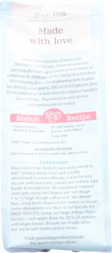 Pamela's Gluten-Free Wheat-Free Non-Dairy Biscuit And Scone Mix Perspective: back