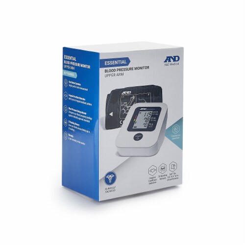 A&D Medical Wide Range Arm Home Automatic Digital Blood Pressure Monitor 1-Tube Black 1 Each Perspective: back