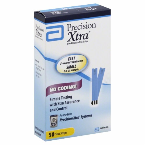 Precision Xtra Blood Glucose Test Strips Perspective: back