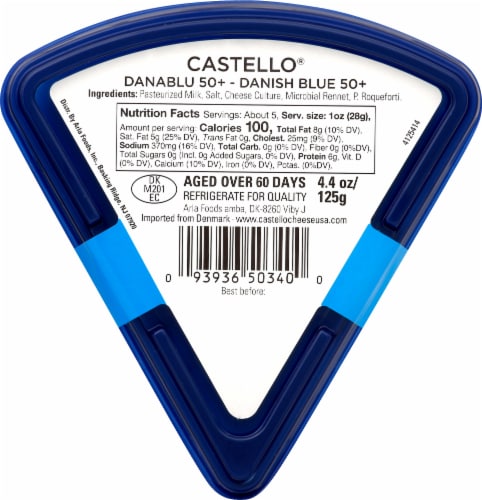 Castello® Danish Blue Cheese Wedge Perspective: back