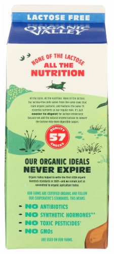 Organic Valley Lactose Free 2% Reduced Fat Milk Perspective: back