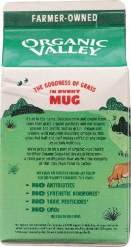 Organic Valley® Grassmilk Organic Half & Half Perspective: back