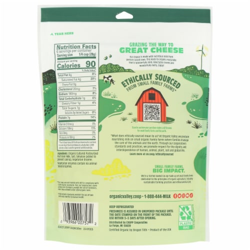 Organic Valley® Thick Cut Shredded Mozzarella Cheese Perspective: back