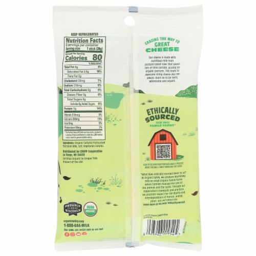Organic Valley® Organic Low-Moisture Part-Skim Mozzarella Cheese Sticks Perspective: back