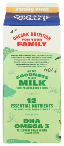 Organic Valley® Family First™ 2% Reduced Fat Milk with DHA and Omega 3 Perspective: back