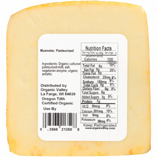 Organic Valley® Muenster Cheese Perspective: back