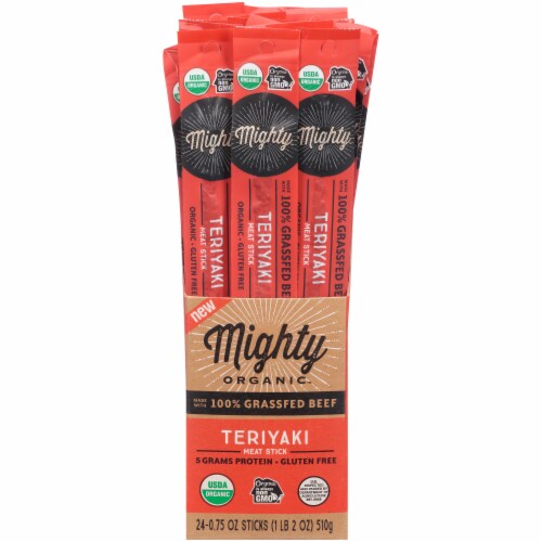 Mighty Organic™ Teriyaki Grassfed Beef Meat Sticks Perspective: back