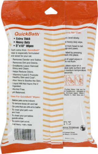 Quick Bath Cat Wipes Perspective: back