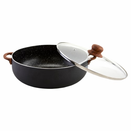 IMUSA® Stone Caldero Pot With Lid - Black Perspective: back