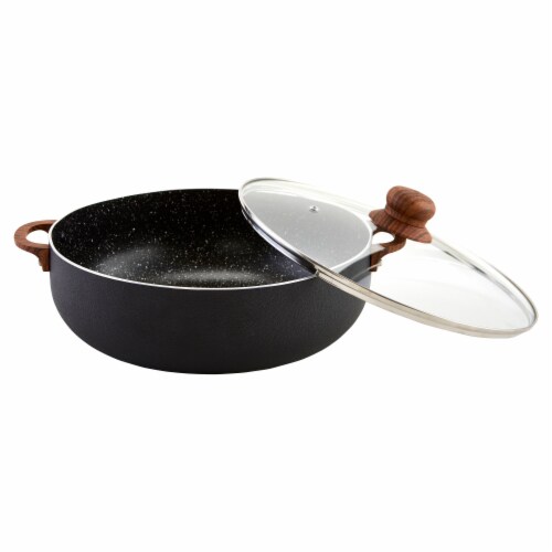 IMUSA Stone Caldero Pot With Lid - Black Perspective: back