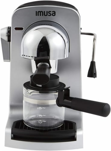 IMUSA Bistro Electric Espresso & Cappuccino Maker with Carafe - Silver Perspective: back