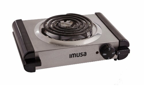IMUSA Electric 1000-Watt Stainless Steel Single Burner Perspective: back