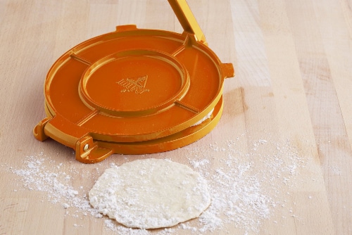 IMUSA Tortilla Press Cast Aluminum - Orange Perspective: back