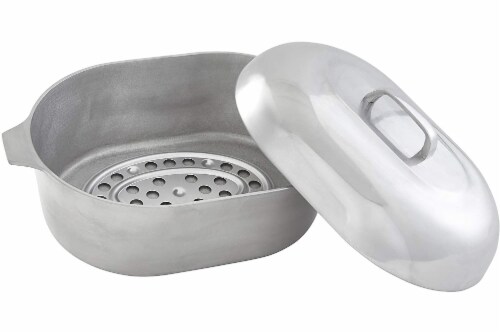 IMUSA Aluminum Cajun Classic Oval Covered Roaster Perspective: back