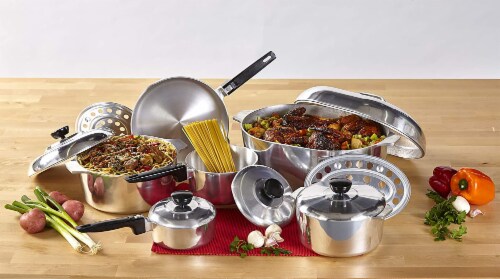 IMUSA Cast Aluminum Cajun Cookware Set - Silver Perspective: back