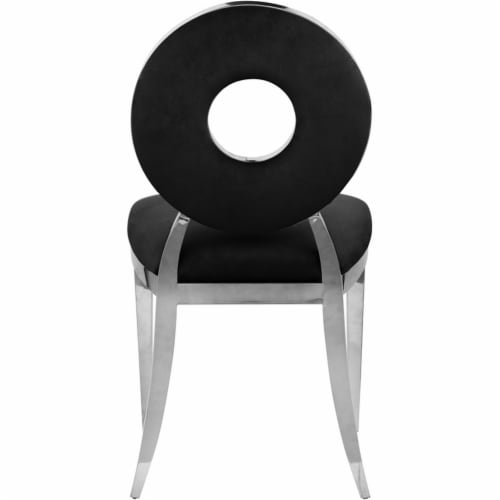 Meridian Furniture Carousel Black Velvet Dining Chair (Set of 2) Perspective: back