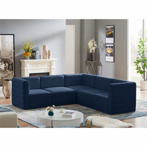 Meridian Furniture Quincy Navy Velvet Modular Sectional, 1 Fry’s Food