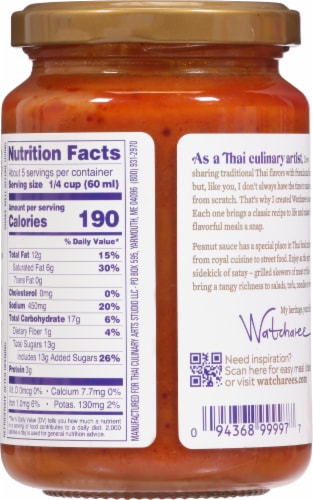 Watcharee's® Thai Peanut Sauce Perspective: back