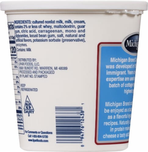 Michigan Large Curd Cottage Cheese Perspective: back
