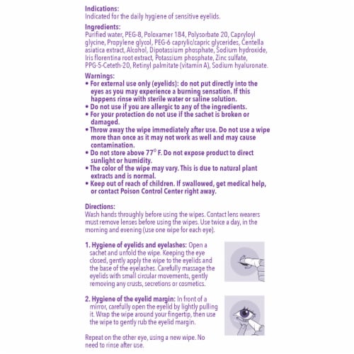 iVIZIA™ Eyelid Cleansing Wipes Perspective: back