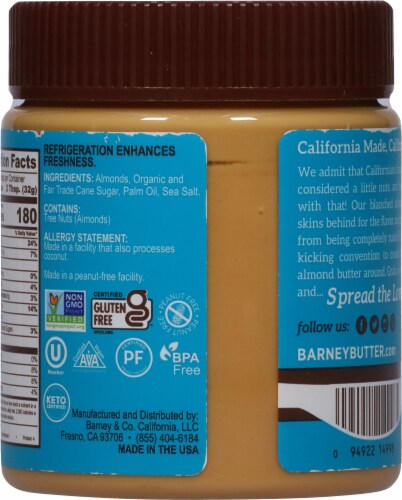 Barney Butter Smooth Almond Butter Perspective: back