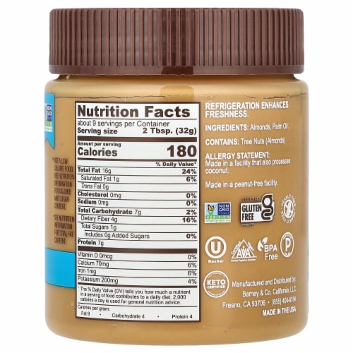 Barney Butter® Bare Smooth Almond Butter Perspective: back