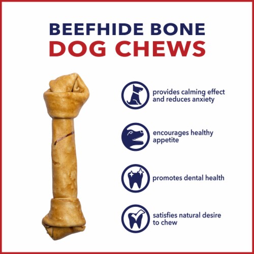 Pet Factory Made in USA Beefhide Bone Chicken Flavored - 12", 1 Count Perspective: back