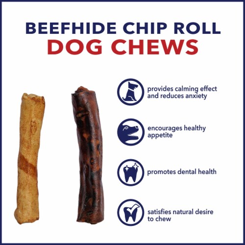 Pet Factory Made in USA Beefhide Chip Rolls Assorted Flavors (Beef & Chicken) - 5", 20 Count Perspective: back
