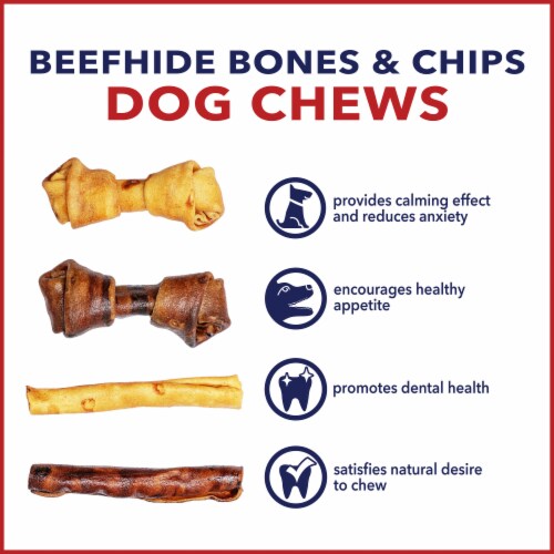 Pet Factory Made in USA Beefhide (Bones & Rolls) Beef & Chicken- 4-6", 25 Ct Perspective: back