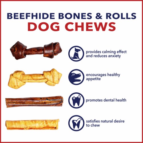 Pet Factory Made in USA Beefhide (3 Bones, 3 Rolls), (Beef & Chicken) - 8-9", 6 Ct Perspective: back