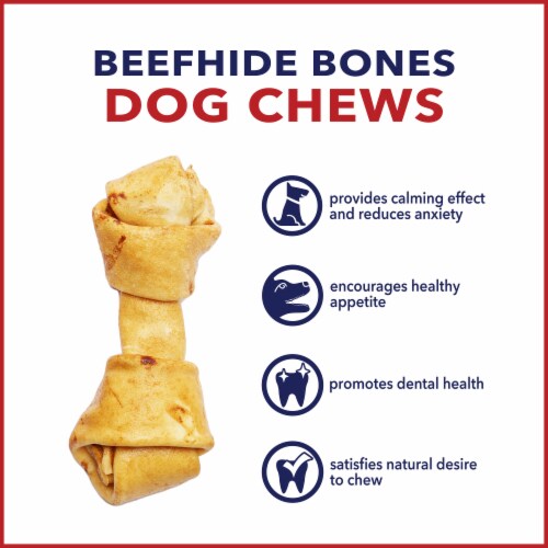 Pet Factory Made in USA Beefhide Bones Chicken Flavored - 6", 12 Count Perspective: back
