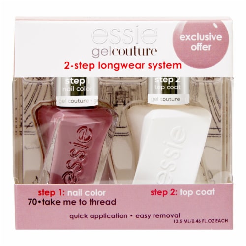 Essie Gel Couture 2-Step Longwear System 70 Take Me to Thread Nail Polish Kit Perspective: back