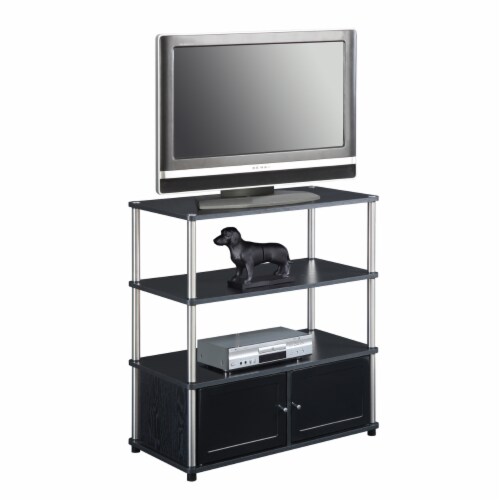Black highboy shop tv stand