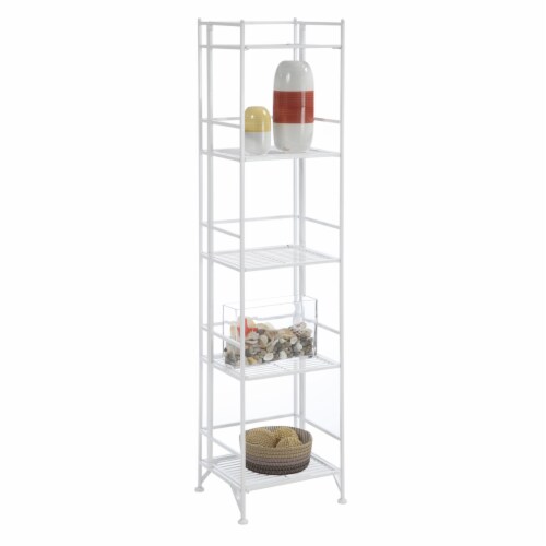 Convenience Concepts 8016W 5 x 14.25 x 58.25 in. Designs-2-Go Extra Storage 5-Tier Folding Me Perspective: back