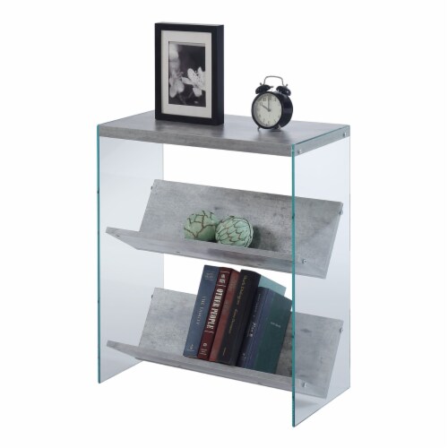 Convenience Concepts 131559C1 Soho Bookcase in Faux Birch, Glass Perspective: back
