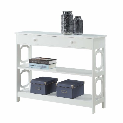 Omega 1 Drawer Console Table with Shelves Perspective: back