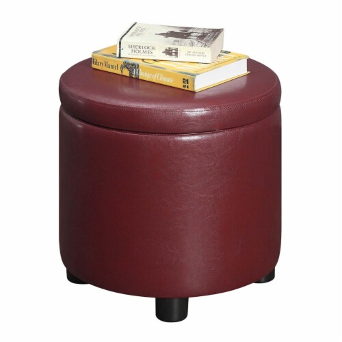 Burgundy on sale round ottoman