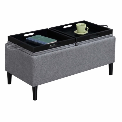 Convenience concepts designs4comfort magnolia discount storage ottoman with trays