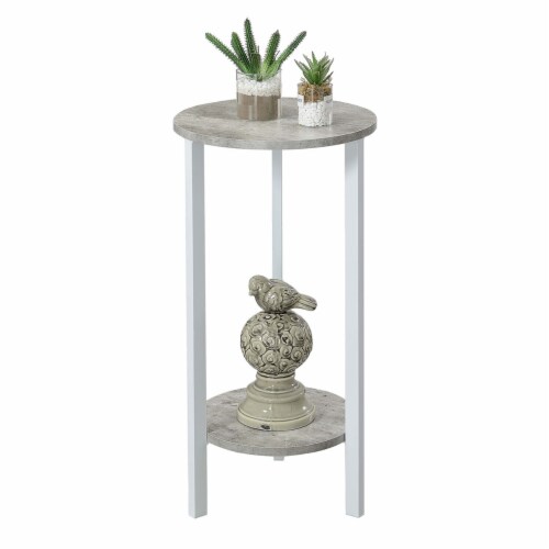 Convenience Concepts 111253C1WF Graystone 31 in. Plant Stand, Faux Birch & White - 31.5 x 15 Perspective: back