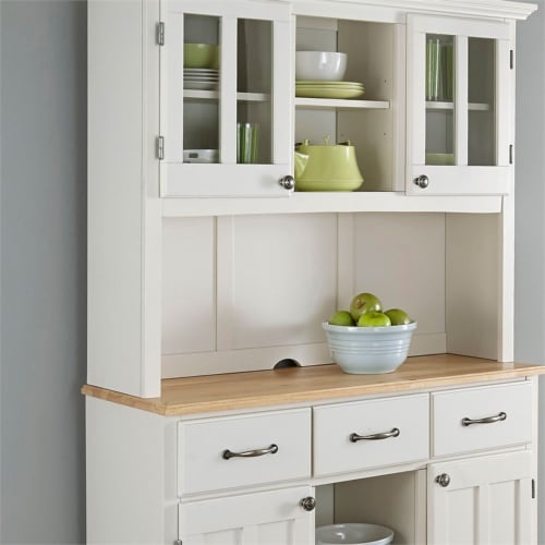 Homestyles Buffet of Buffets Wood Buffet with Hutch in Off White Perspective: back