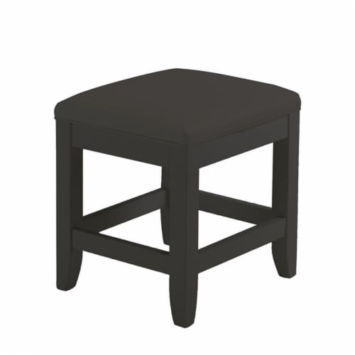 Homestyles Bedford Wood Vanity Bench in Black Perspective: back