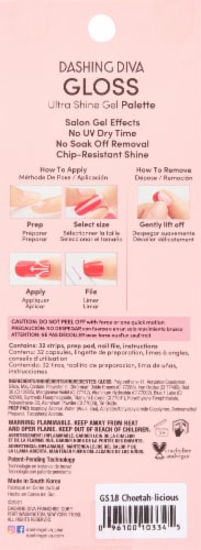 Dashing Diva GS18 Cheetah-licious Gloss Gel Nail Strip Perspective: back