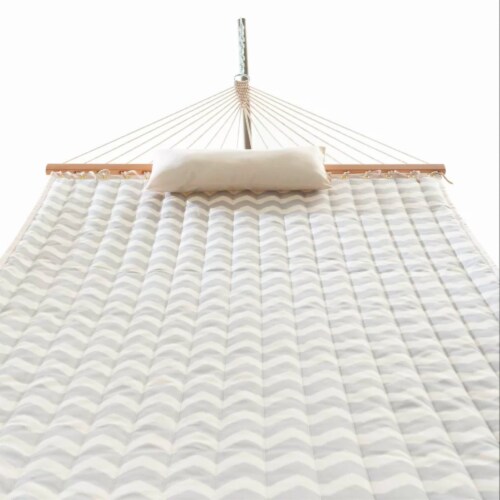 Castaway Hammock Quilted Chevron Print with Pillow Perspective: back