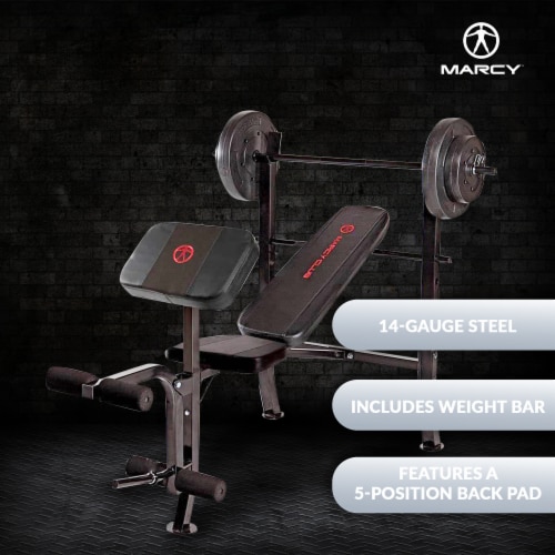 Marcy Pro Home Gym Standard Weight Training Bench with 80 Pound Weight Set 1 Piece Fry s Food Stores
