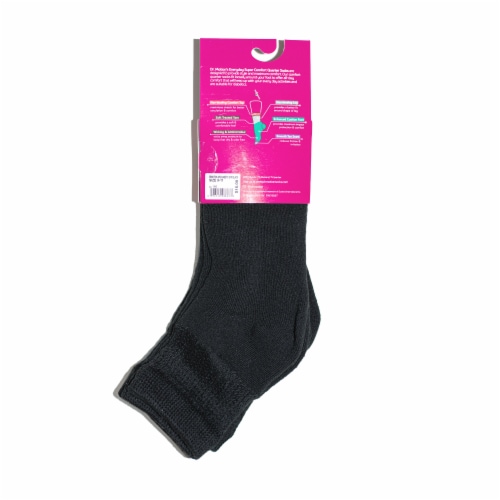 Dr. Motion Super Comfort Diabetic Quarter Socks - Black Perspective: back