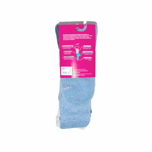 Dr. Motion® Super Comfort Diabetic Crew Socks - Blue Perspective: back
